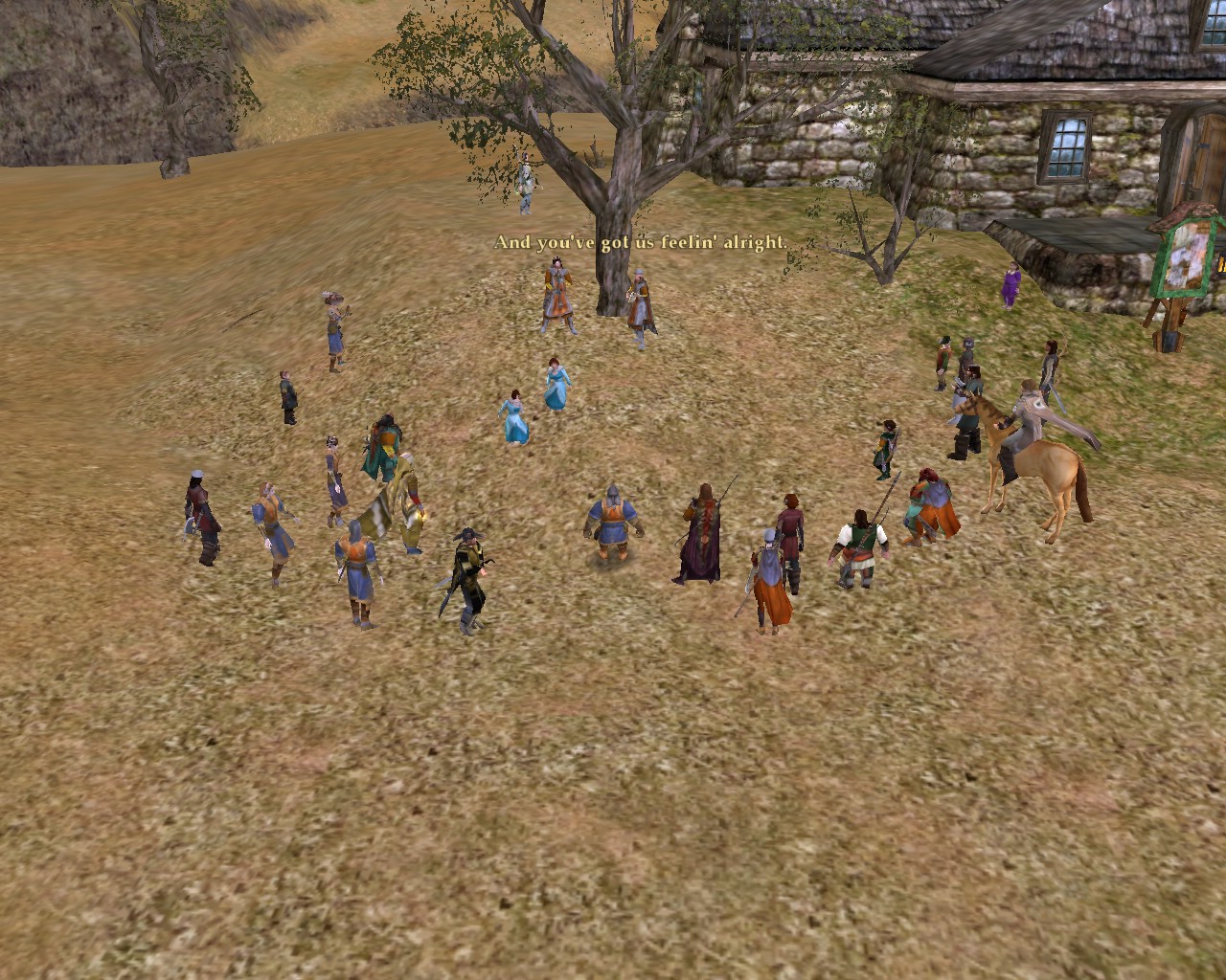Image: People gather around the minstrel Galadolor 01